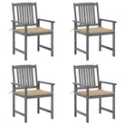 Tuinstoelen van massief acaciahout voor een rustieke buitenruimte - Beige / 4 - Tuinstoelen