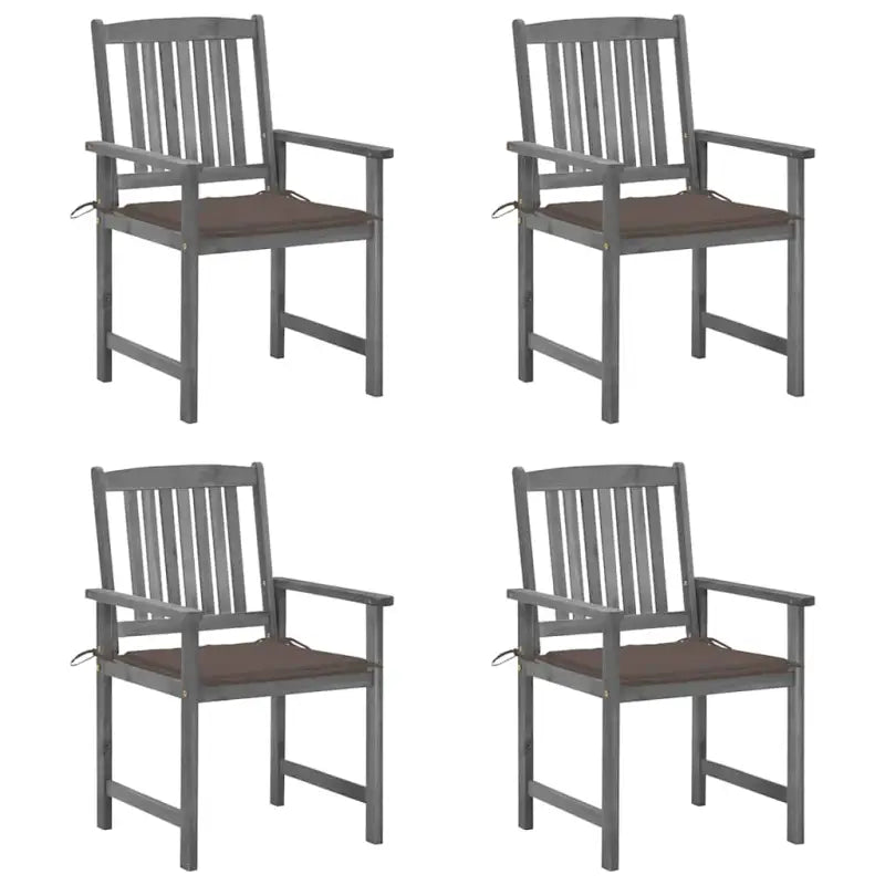 Tuinstoelen van massief acaciahout voor een rustieke buitenruimte - Taupe / 4 - Tuinstoelen
