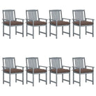 Tuinstoelen van massief acaciahout voor een rustieke buitenruimte - Taupe / 8 - Tuinstoelen