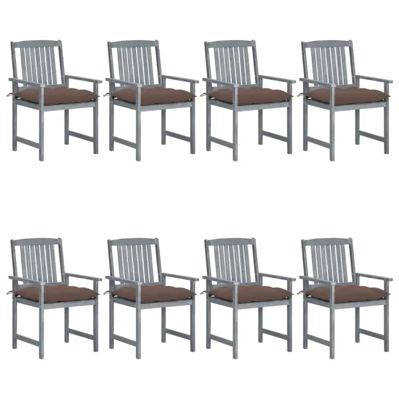 Tuinstoelen van massief acaciahout voor een rustieke buitenruimte - Taupe / 8 - Tuinstoelen