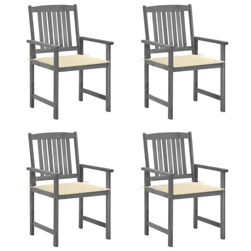 Tuinstoelen van massief acaciahout voor een rustieke buitenruimte - Crème / 4 - Tuinstoelen