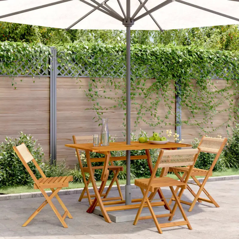Tuinstoelen van massief acaciahout voor gezellige momenten - Beige / 4 - Tuinstoelen