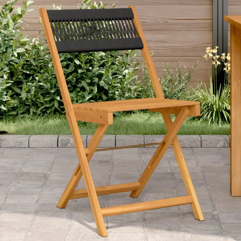 Tuinstoelen van massief acaciahout voor gezellige momenten - Zwart / 2 - Tuinstoelen