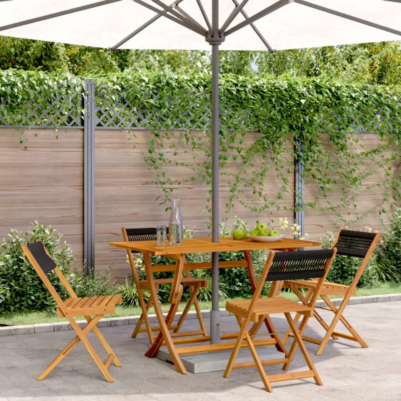 Tuinstoelen van massief acaciahout voor gezellige momenten - Zwart / 4 - Tuinstoelen