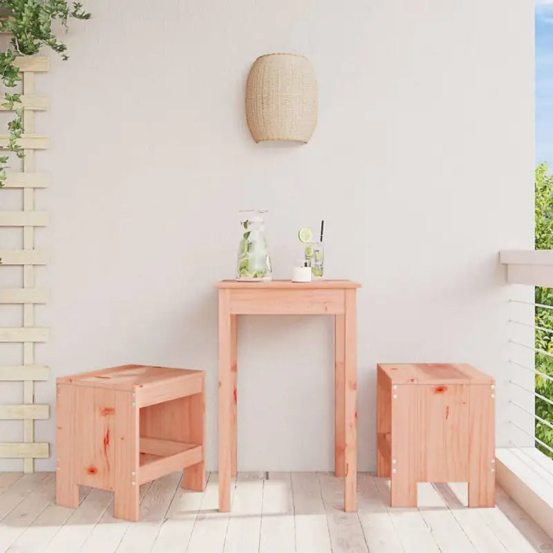 Tuinstoelen van massief grenenhout voor rustieke tuinplezier - Natuurlijk douglashout / 40 x 36 x 45 cm / 2