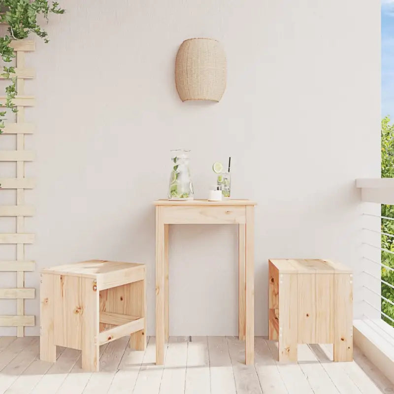 Tuinstoelen van massief grenenhout voor rustieke tuinplezier - Natuurlijk grenenhout / 40 x 36 x 45 cm / 2 - Tuinstoelen