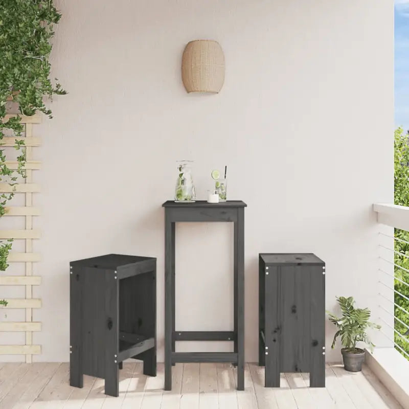 Tuinstoelen van massief grenenhout voor rustieke tuinplezier - Grijs grenenhout / 40 x 36 x 75 cm / 2 - Tuinstoelen