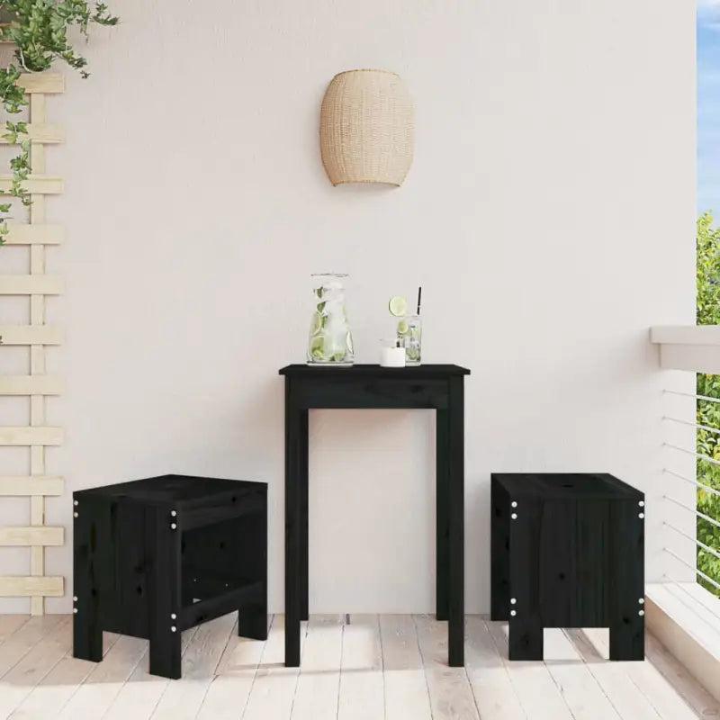 Tuinstoelen van massief grenenhout voor rustieke tuinplezier - Zwart grenenhout / 40 x 36 x 45 cm / 2 - Tuinstoelen
