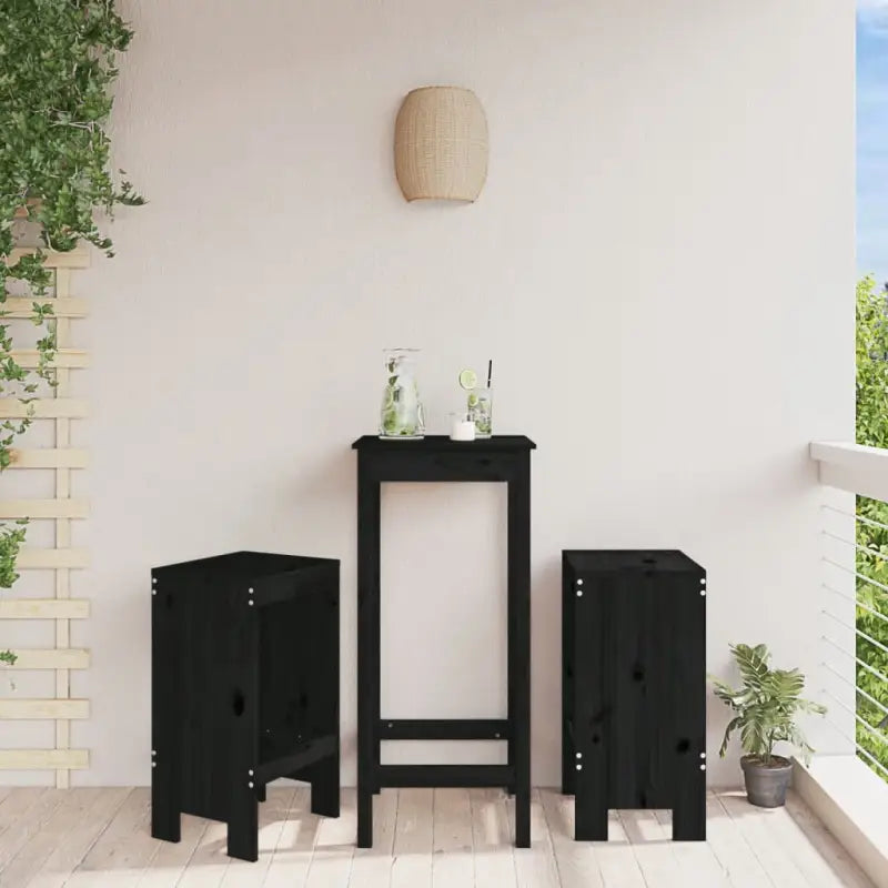 Tuinstoelen van massief grenenhout voor rustieke tuinplezier - Zwart grenenhout / 40 x 36 x 75 cm / 2 - Tuinstoelen