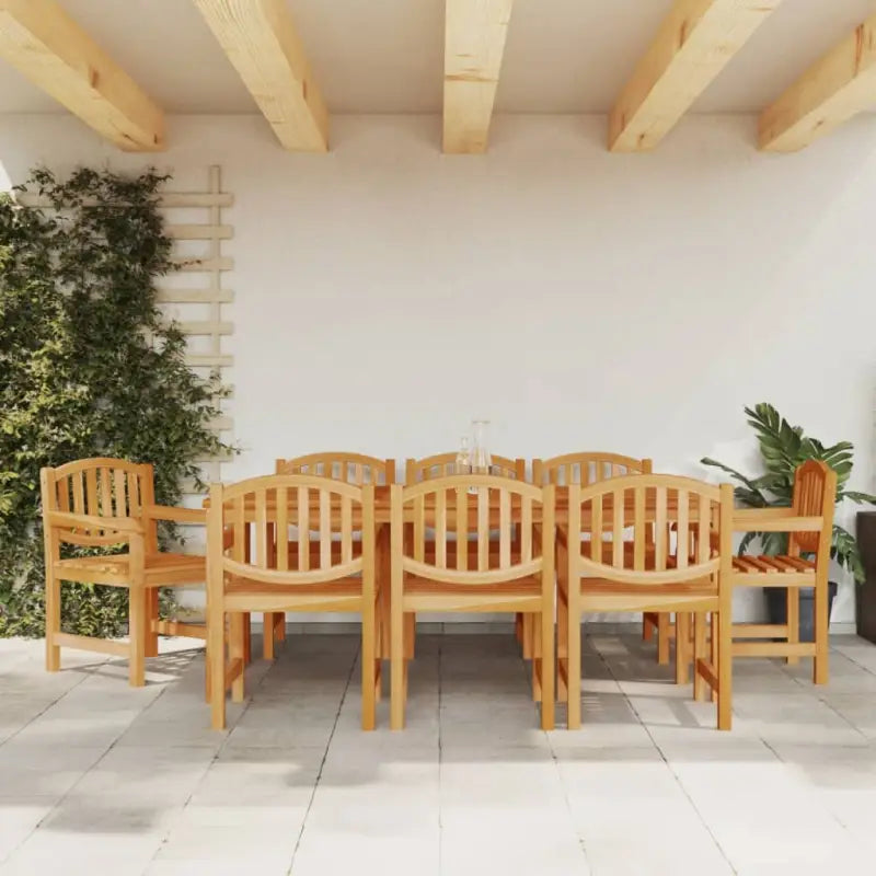Tuinstoelen van massief teakhout met gelat ontwerp voor buiten - 8 - Tuinstoelen