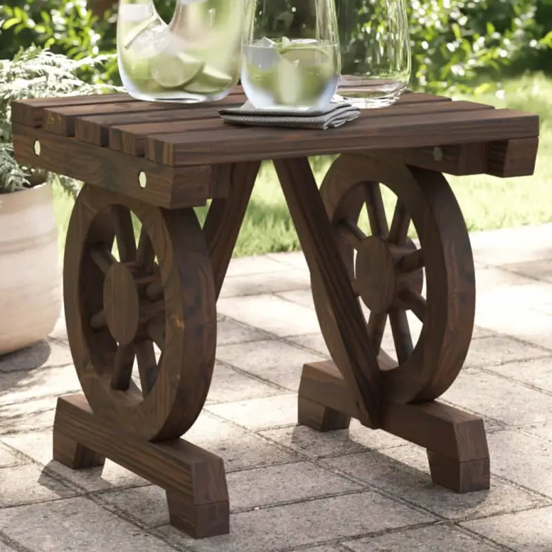 Tuinstoelen van massief vurenhout voor tuin of terras - Donkerbruin / 40 x 36,5 x 38,5 cm / 1 - Tuinstoelen