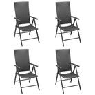Tuinstoelen van PE-rattan met gepoedercoat aluminium frame - Zwart / 4 - Tuinstoelen