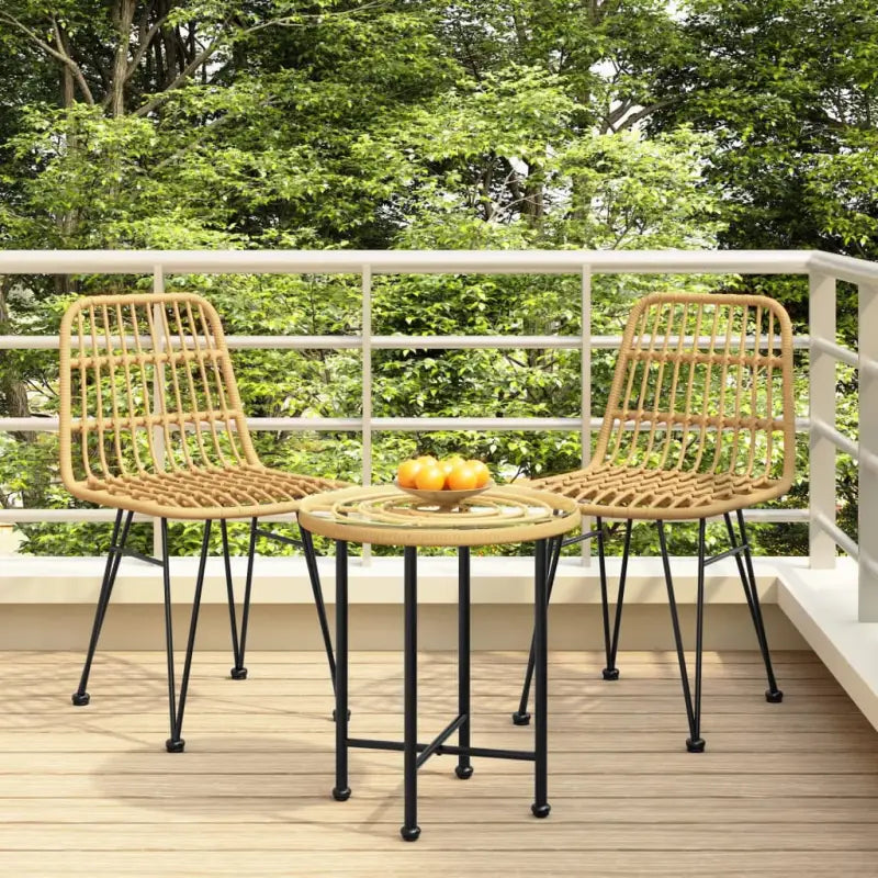 Tuinstoelen van PE-rattan voor tuin balkon en terras - Bruin / 2 - Tuinstoelen