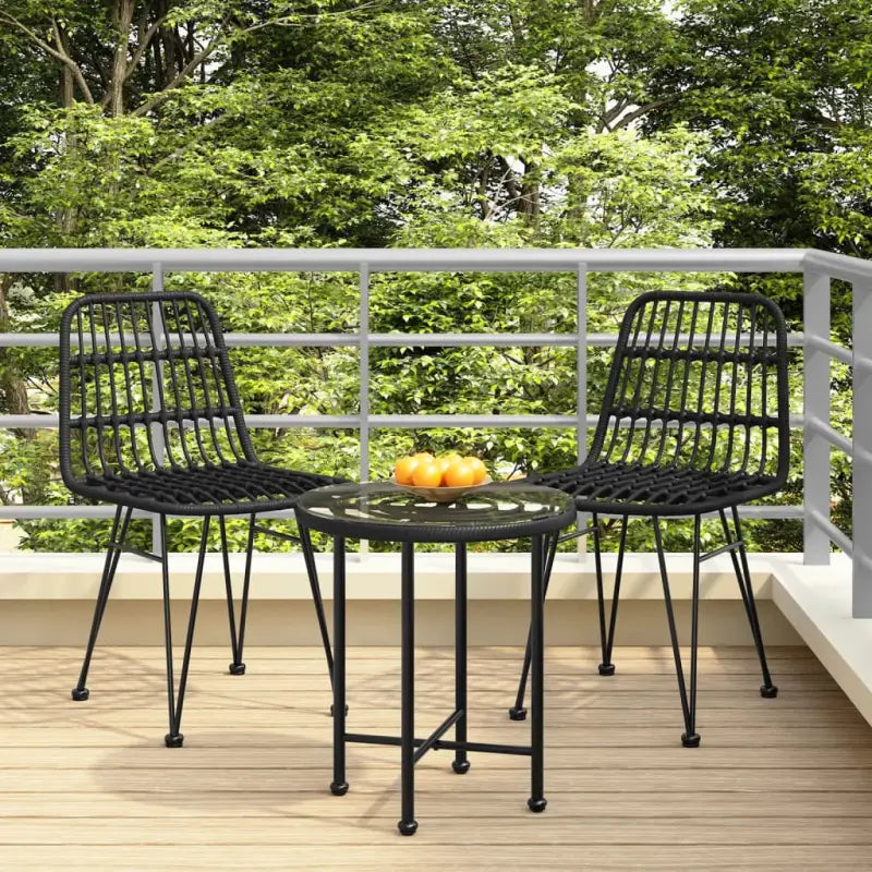 Tuinstoelen van PE-rattan voor tuin balkon en terras - Zwart / 2 - Tuinstoelen