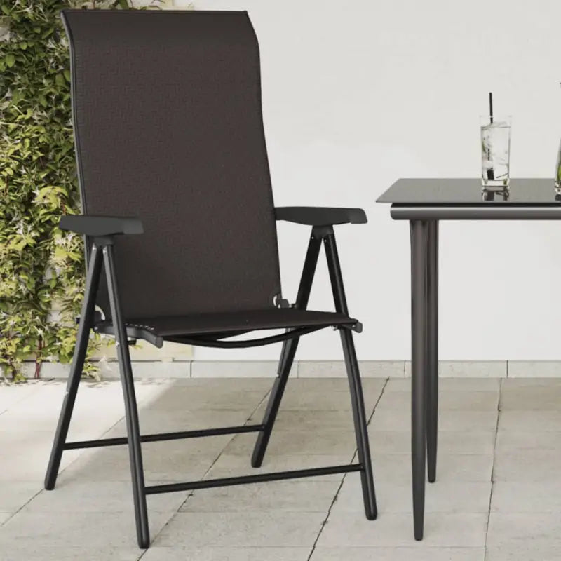 Tuinstoelen van poly rattan met hoogte verstelbaar voor buitengebruik - Zwart / 8 - Tuinstoelen