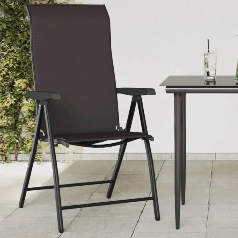 Tuinstoelen van poly rattan met hoogte verstelbaar voor buitengebruik - Zwart / 4 - Tuinstoelen