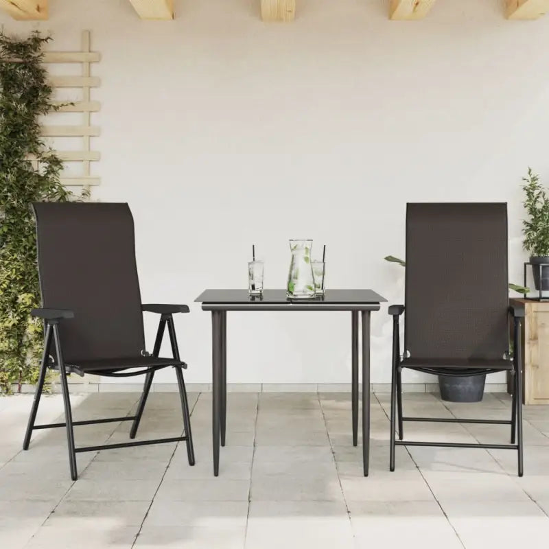 Tuinstoelen van poly rattan met hoogte verstelbaar voor buitengebruik - Zwart / 2 - Tuinstoelen