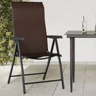 Tuinstoelen van poly rattan met hoogte verstelbaar voor buitengebruik - Bruin / 4 - Tuinstoelen