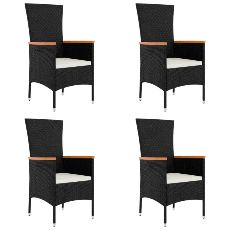 Tuinstoelen van poly rattan met massief acaciahout voor tuin en terras - Tuinstoelen