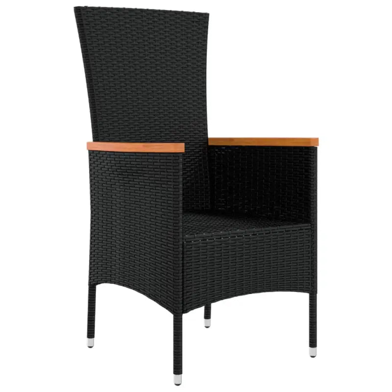 Tuinstoelen van poly rattan met massief acaciahout voor tuin en terras - Tuinstoelen
