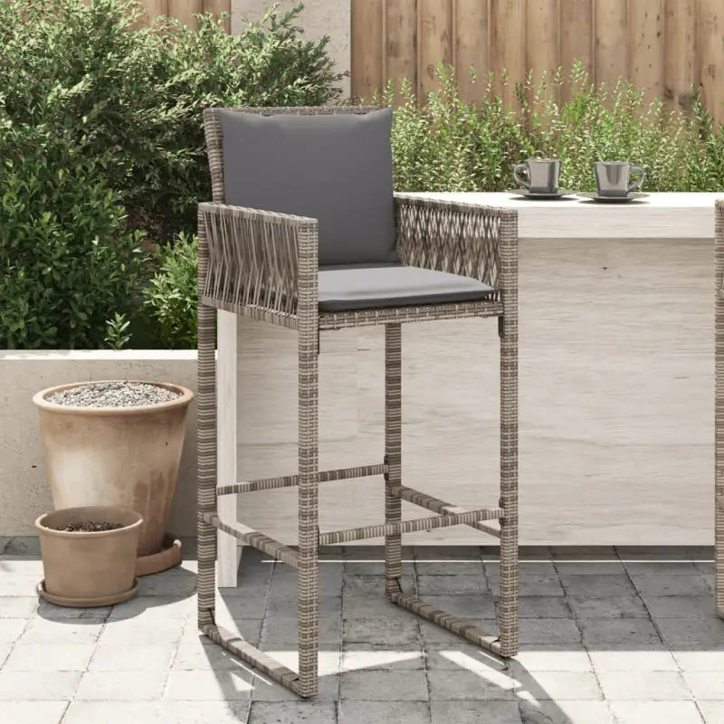 Tuinstoelen van poly rattan voor comfortabel en duurzaam buitenleven - Grijs / 1 / met kussen - Tuinstoelen