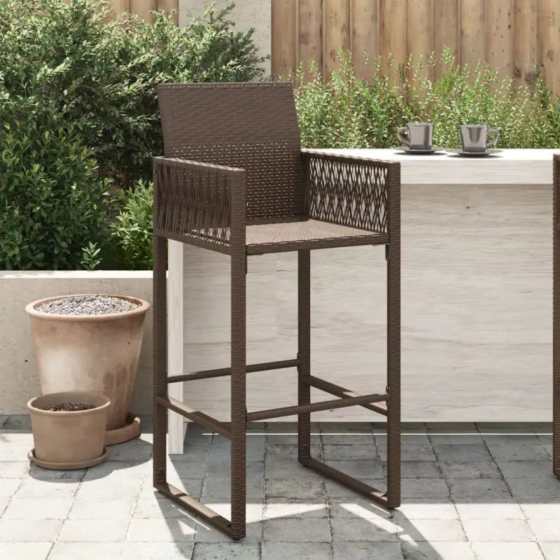 Tuinstoelen van poly rattan voor comfortabel en duurzaam buitenleven - Bruin / 1 / zonder kussen - Tuinstoelen