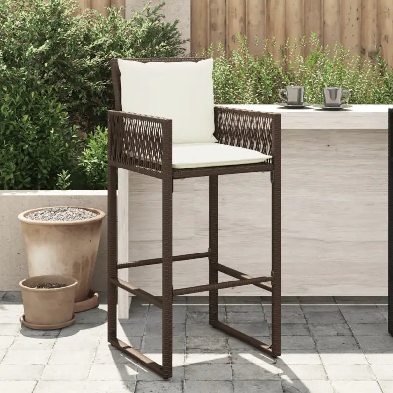 Tuinstoelen van poly rattan voor comfortabel en duurzaam buitenleven - Bruin / 1 / met kussen - Tuinstoelen