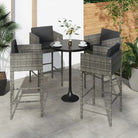 Tuinstoelen van poly rattan voor comfortabele ontspanning buiten - Grijs / 4 - Tuinstoelen