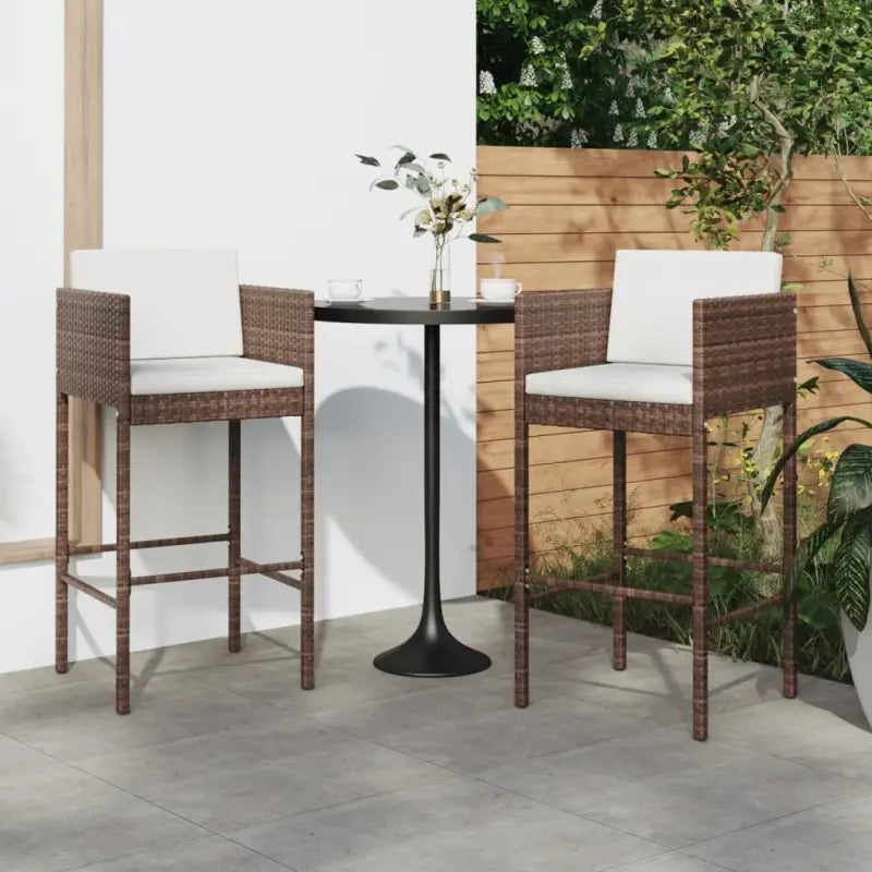 Tuinstoelen van poly rattan voor comfortabele ontspanning buiten - Bruin / 2 - Tuinstoelen