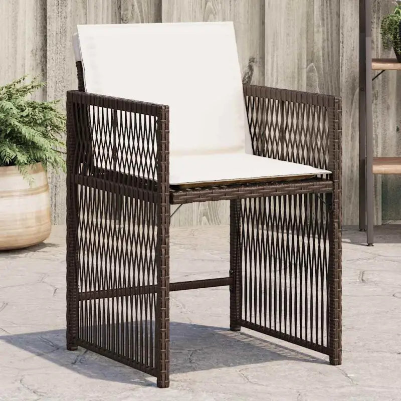 Tuinstoelen van poly rattan voor comfortabele zitervaring met wasbare hoes - Bruin / 4 - Tuinstoelen