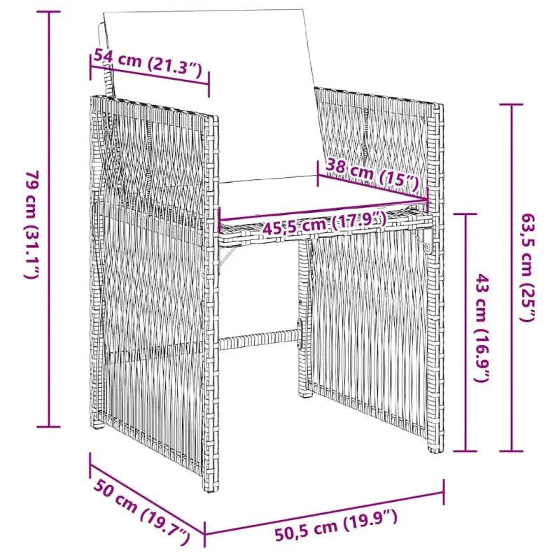 Tuinstoelen van poly rattan voor comfortabele zitervaring met wasbare hoes - Tuinstoelen