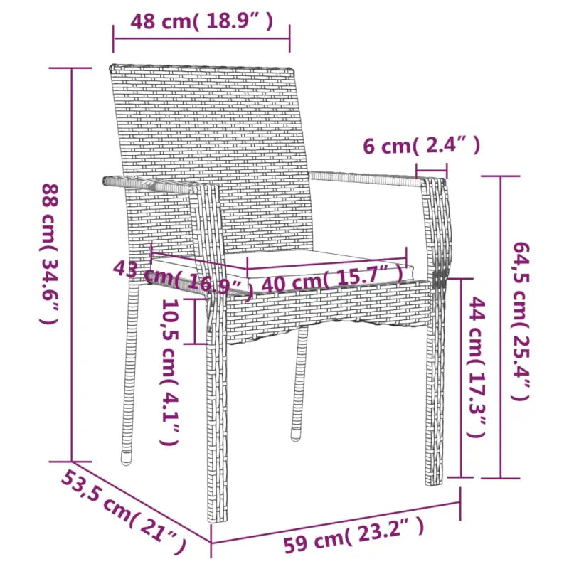 Tuinstoelen van poly rattan voor duurzame comfort op je terras - Tuinstoelen