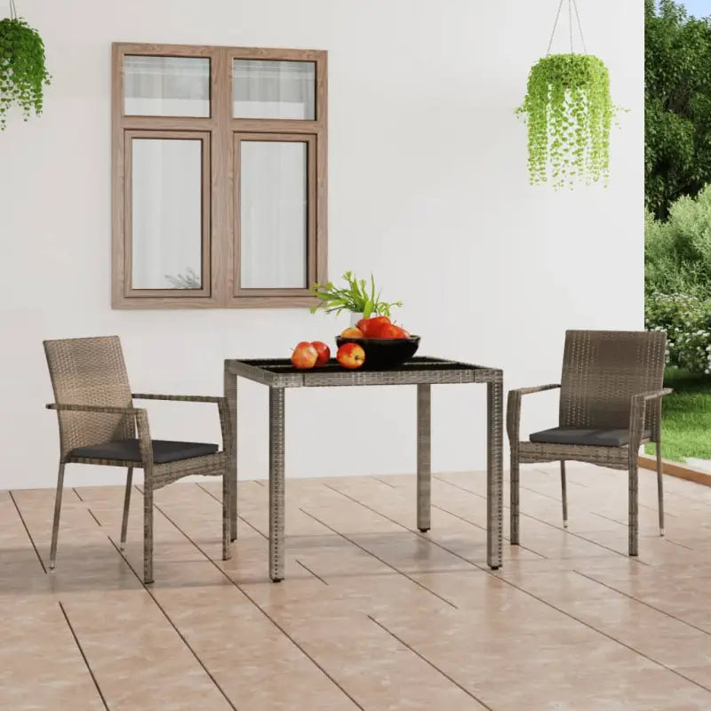 Tuinstoelen van poly rattan voor duurzame comfort op je terras - Grijs / 2 - Tuinstoelen