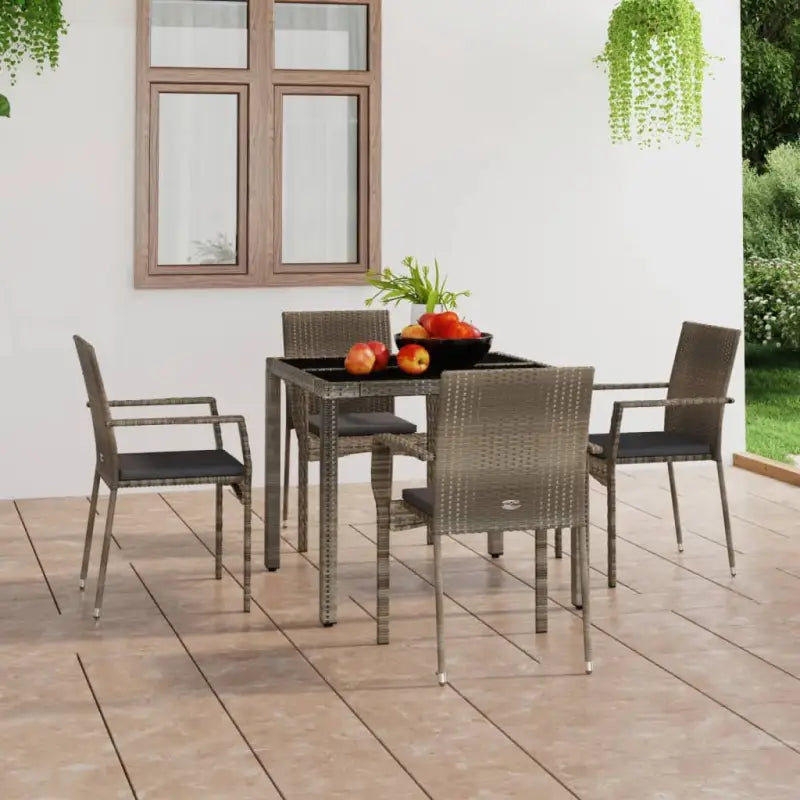 Tuinstoelen van poly rattan voor duurzame comfort op je terras - Grijs / 4 - Tuinstoelen