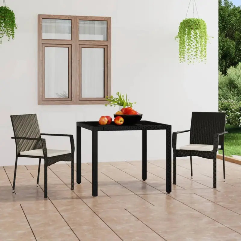 Tuinstoelen van poly rattan voor duurzame comfort op je terras - Zwart / 2 - Tuinstoelen