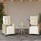 Tuinstoelen van poly rattan voor een comfortabele zitervaring - Beige / 2 / Met voetensteun - Tuinstoelen