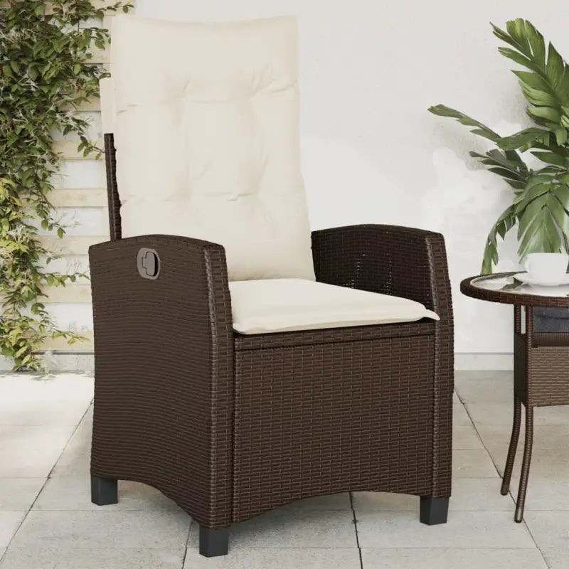 Tuinstoelen van poly rattan voor een comfortabele zitervaring - Bruin / 1 / Zonder voetensteun - Tuinstoelen