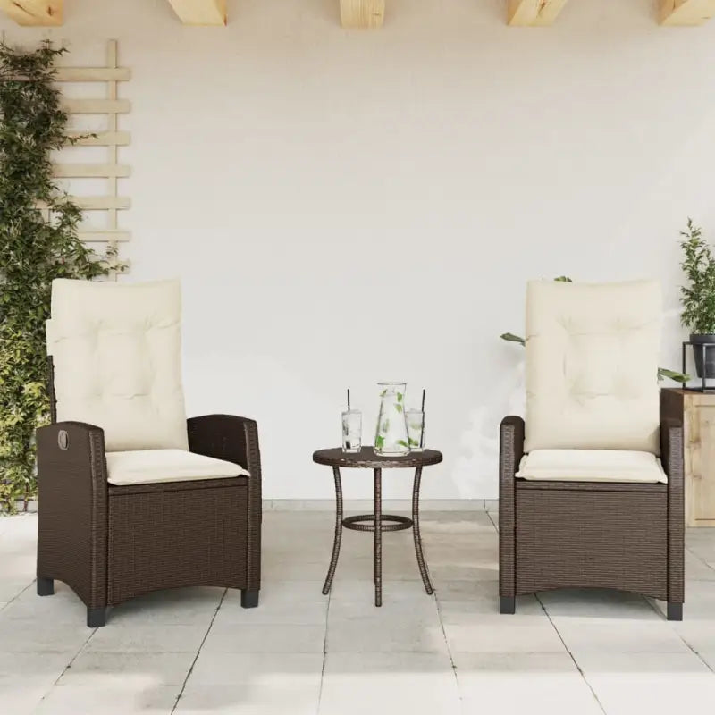 Tuinstoelen van poly rattan voor een comfortabele zitervaring - Bruin / 2 / Zonder voetensteun - Tuinstoelen