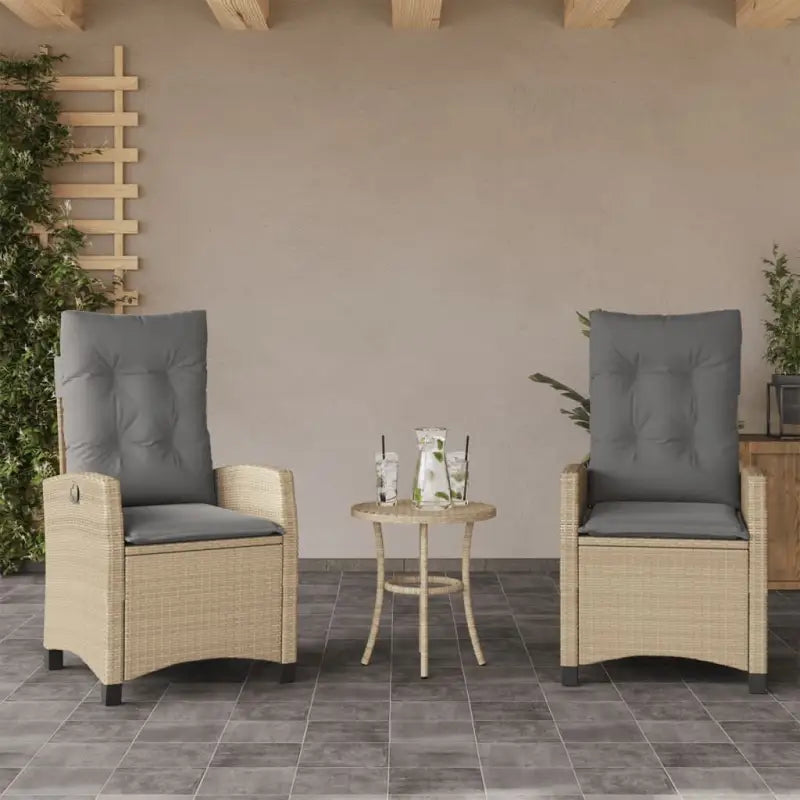 Tuinstoelen van poly rattan voor een comfortabele zitervaring - Gemengd beige / 2 / Zonder voetensteun - Tuinstoelen