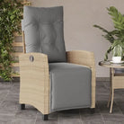 Tuinstoelen van poly rattan voor een comfortabele zitervaring - Gemengd beige / 1 / Met voetensteun - Tuinstoelen