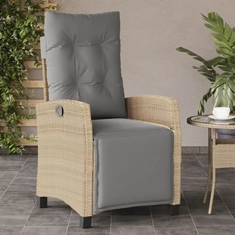 Tuinstoelen van poly rattan voor een comfortabele zitervaring - Gemengd beige / 1 / Met voetensteun - Tuinstoelen