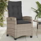 Tuinstoelen van poly rattan voor een comfortabele zitervaring - Grijs / 1 / Zonder voetensteun - Tuinstoelen