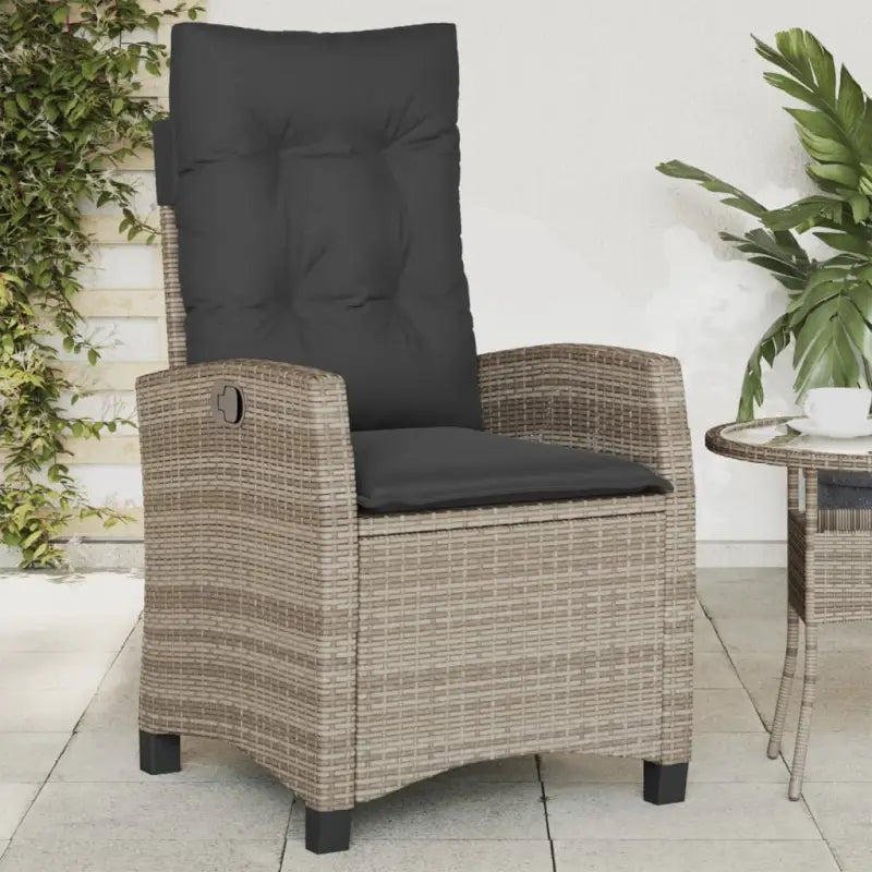 Tuinstoelen van poly rattan voor een comfortabele zitervaring - Grijs / 1 / Zonder voetensteun - Tuinstoelen