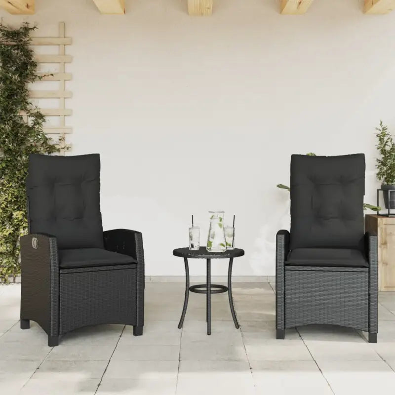 Tuinstoelen van poly rattan voor een comfortabele zitervaring - Zwart / 2 / Zonder voetensteun - Tuinstoelen