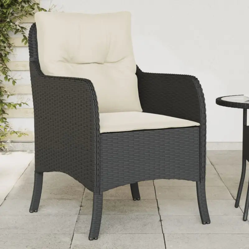 Tuinstoelen van poly rattan voor een comfortabele zitervaring - Zwart en crème / 2 / Dichtgeweven - Tuinstoelen