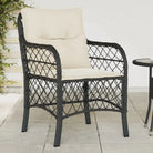 Tuinstoelen van poly rattan voor een comfortabele zitervaring - Zwart en crème / 2 / Lijngeweven - Tuinstoelen