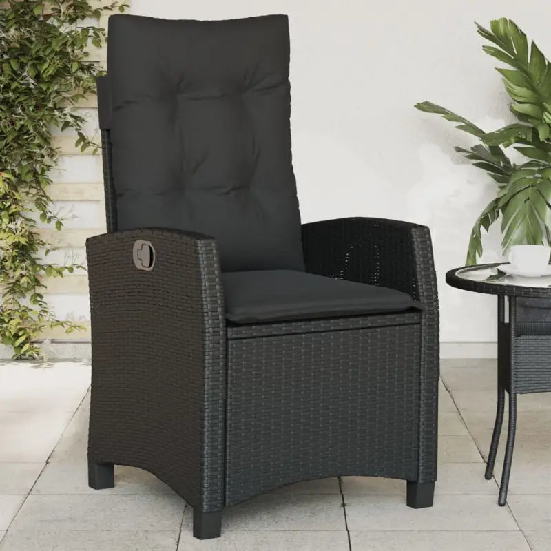 Tuinstoelen van poly rattan voor een comfortabele zitervaring - Zwart / 1 / Zonder voetensteun - Tuinstoelen