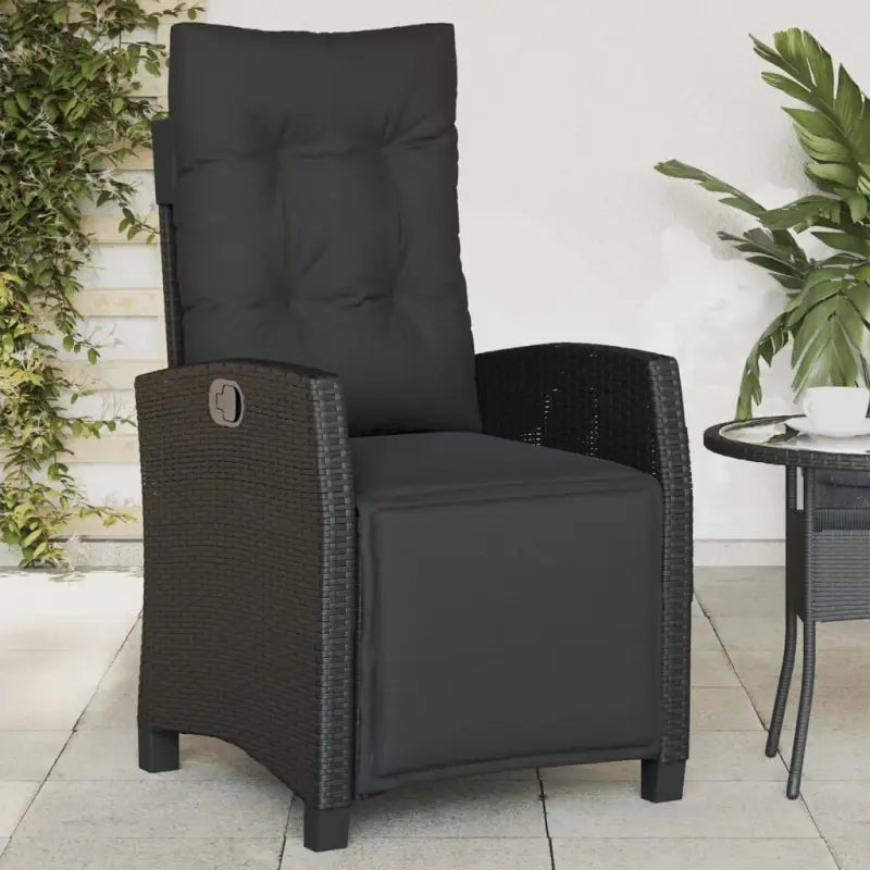Tuinstoelen van poly rattan voor een comfortabele zitervaring - Zwart / 1 / Met voetensteun - Tuinstoelen