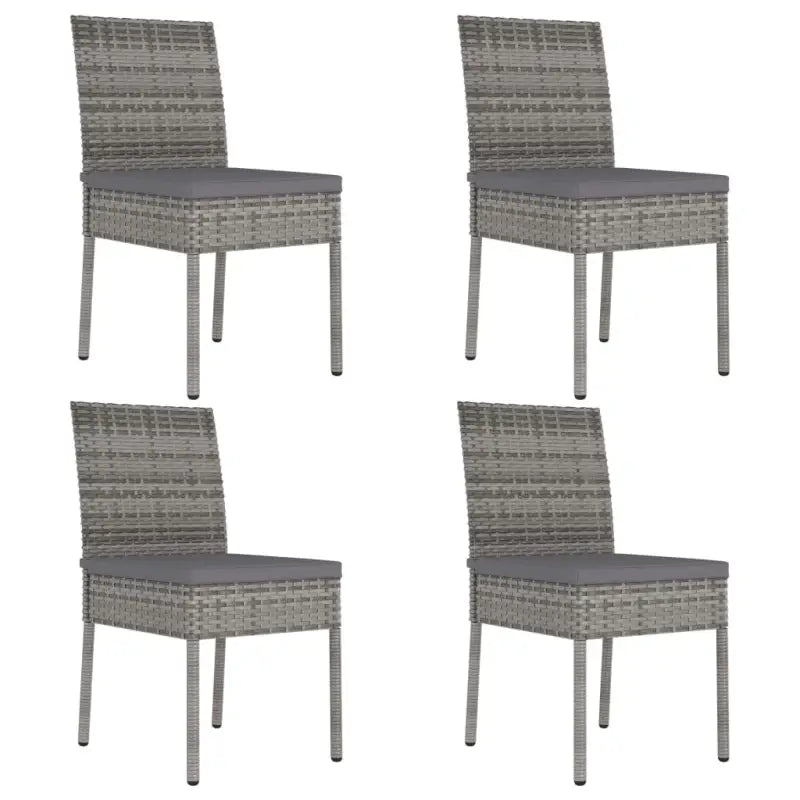 Tuinstoelen van poly rattan voor een moderne buitenruimte - Grijs / 4 / Ja - Tuinstoelen