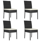 Tuinstoelen van poly rattan voor een moderne buitenruimte - Zwart / 4 / Ja - Tuinstoelen